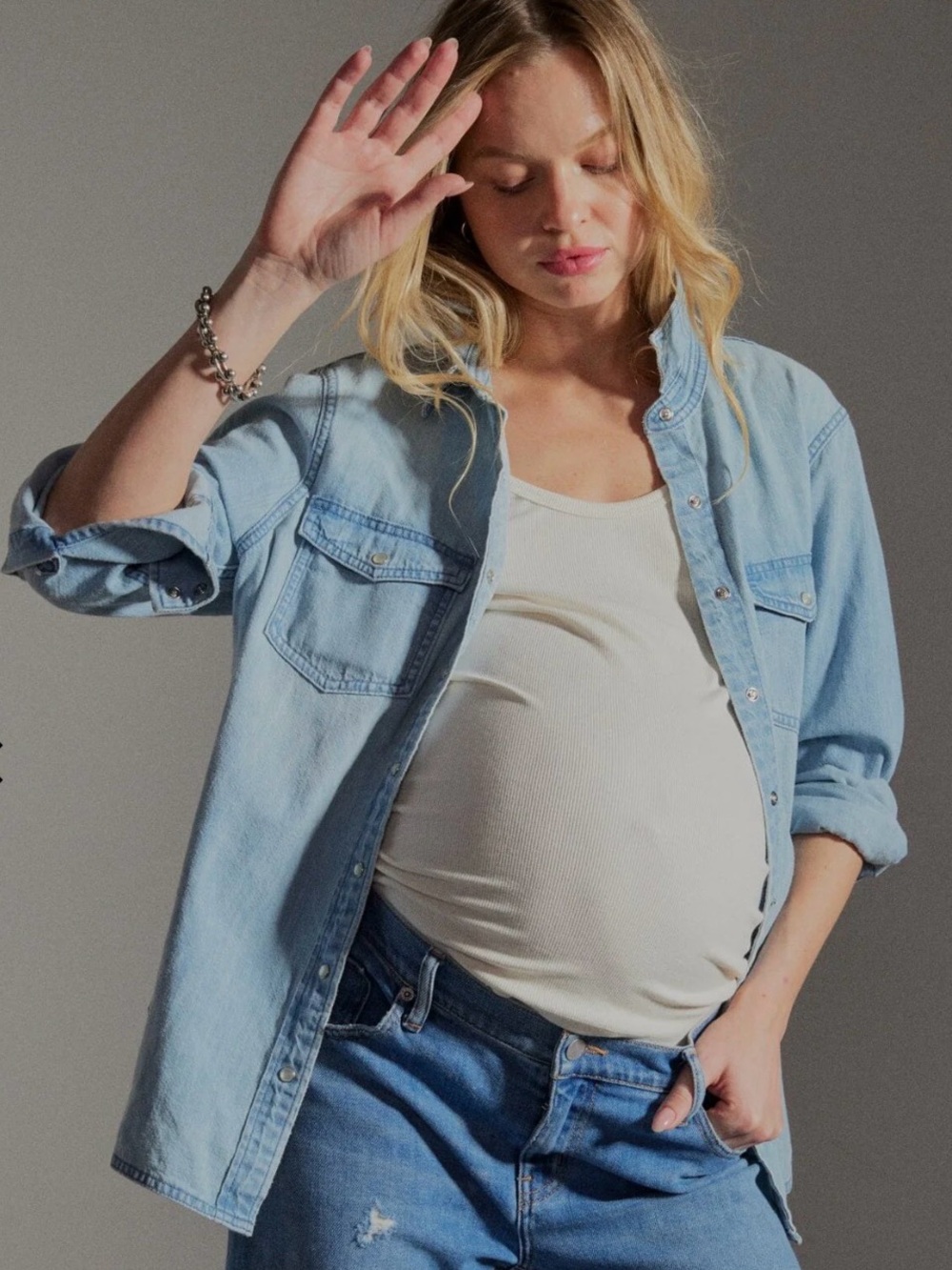Hatch Light Wash Denim Button-Down Shirt